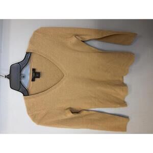 Ann Taylor Camel V-Neck Cashmere Sweater Size XS Minimalist, capsule,
